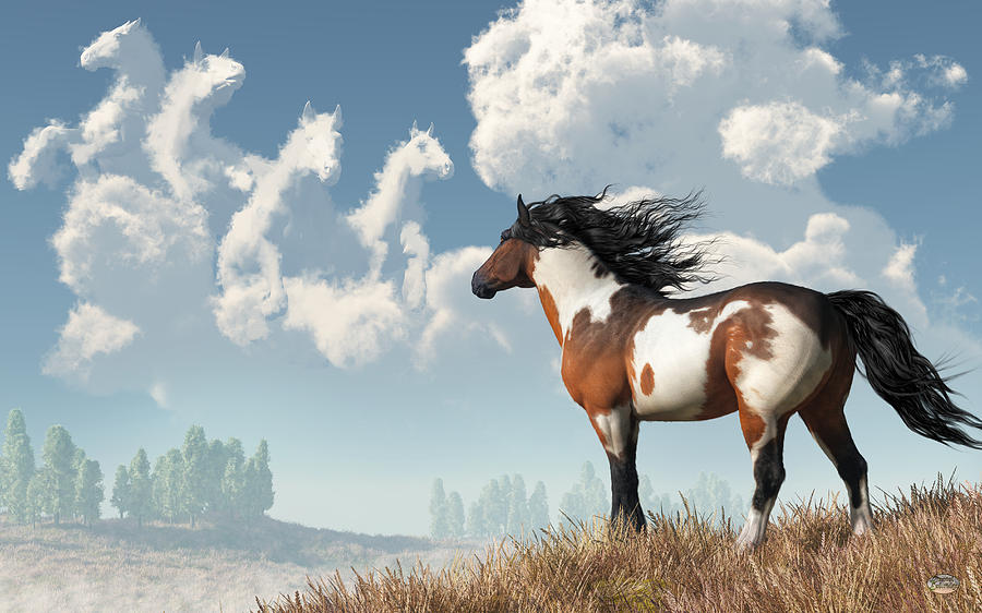 Wildlife Digital Art - Spirits of Mustangs Past by Daniel Eskridge