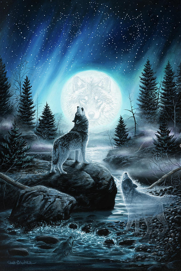Wolves Painting - Spirits Of The Wild by Chuck Black