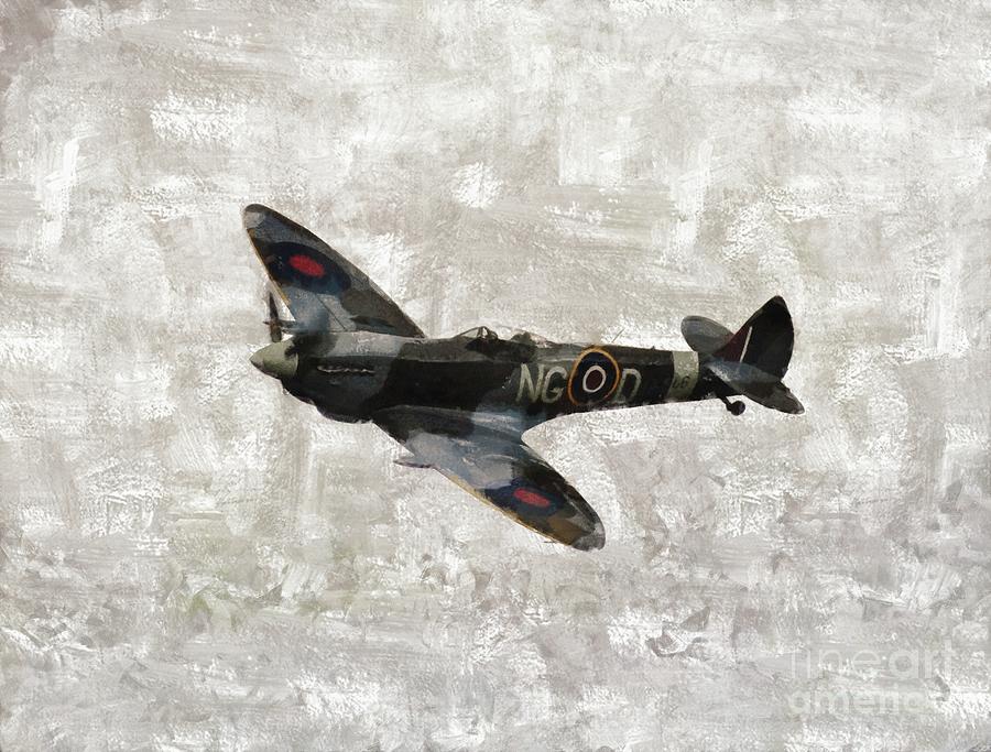 Spitfire, WWII Painting by Esoterica Art Agency