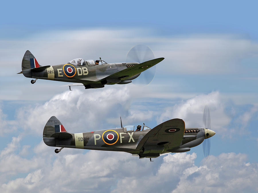 Spitfires Above The Clouds Photograph by Gill Billington