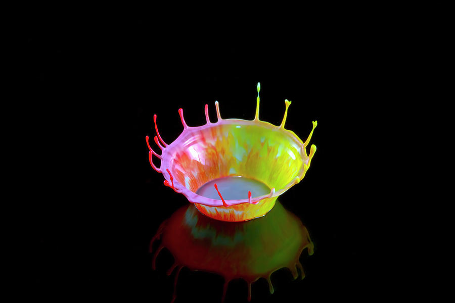 Splash Crown Of Coloured Liquid Photograph by Kim Westerskov