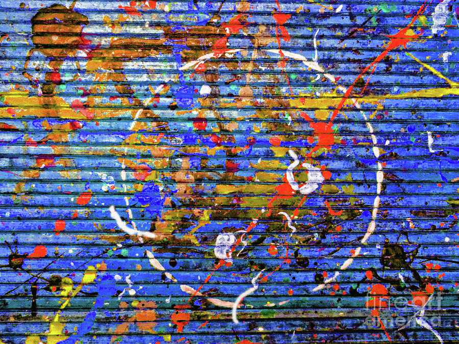 Splash In Blue And Red Mixed Media