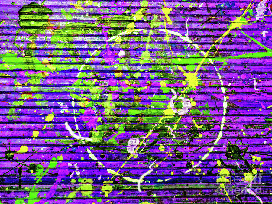 Splash In Purple And Green Mixed Media