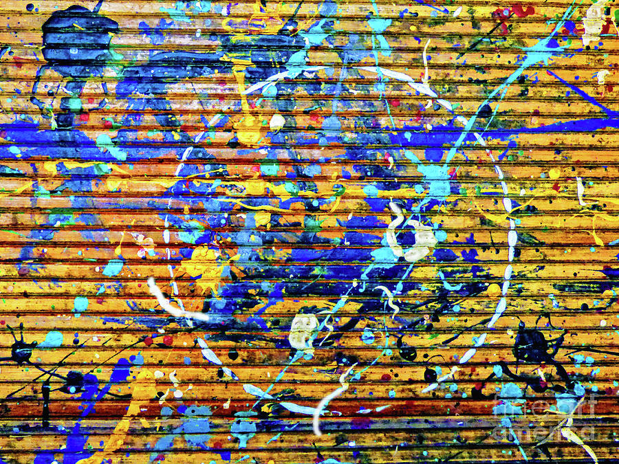 Splash In Yellow And Blue Mixed Media
