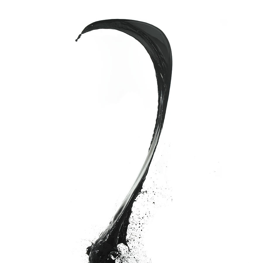 Splash Of Black Paint On White Photograph by Biwa Studio