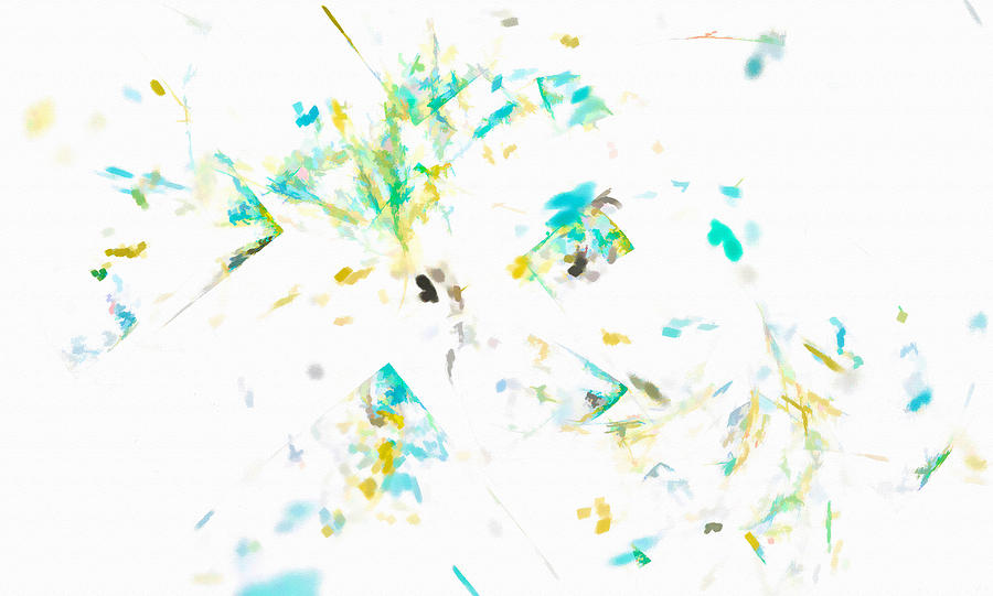 Splatter Abstract Blue Digital Art by Don Northup
