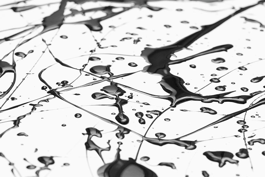 Splattered Black Paint Making A Complex Photograph by Ralf Hiemisch