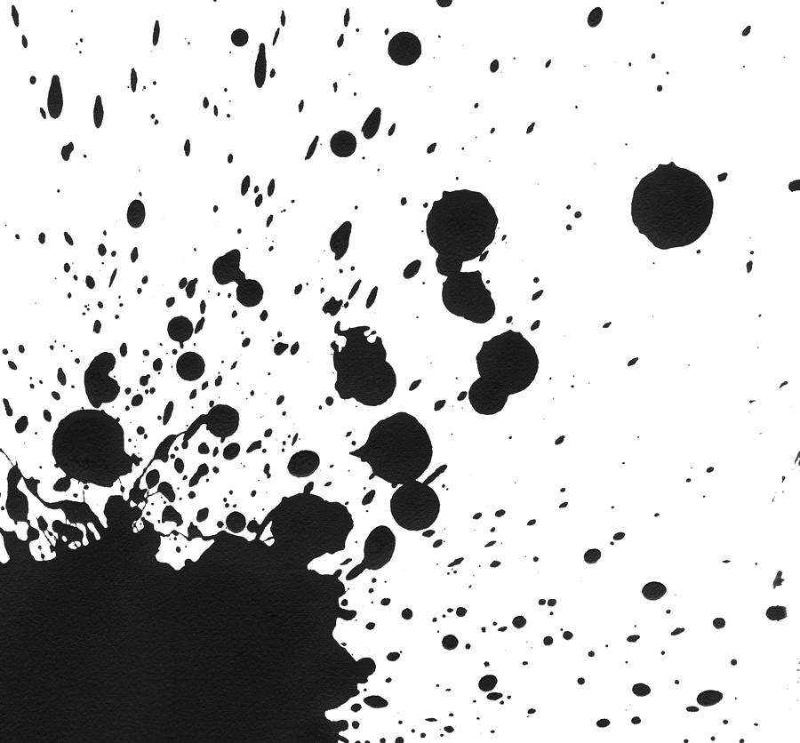 Splattered Black Paint On White Canvas Photograph by Kevinruss