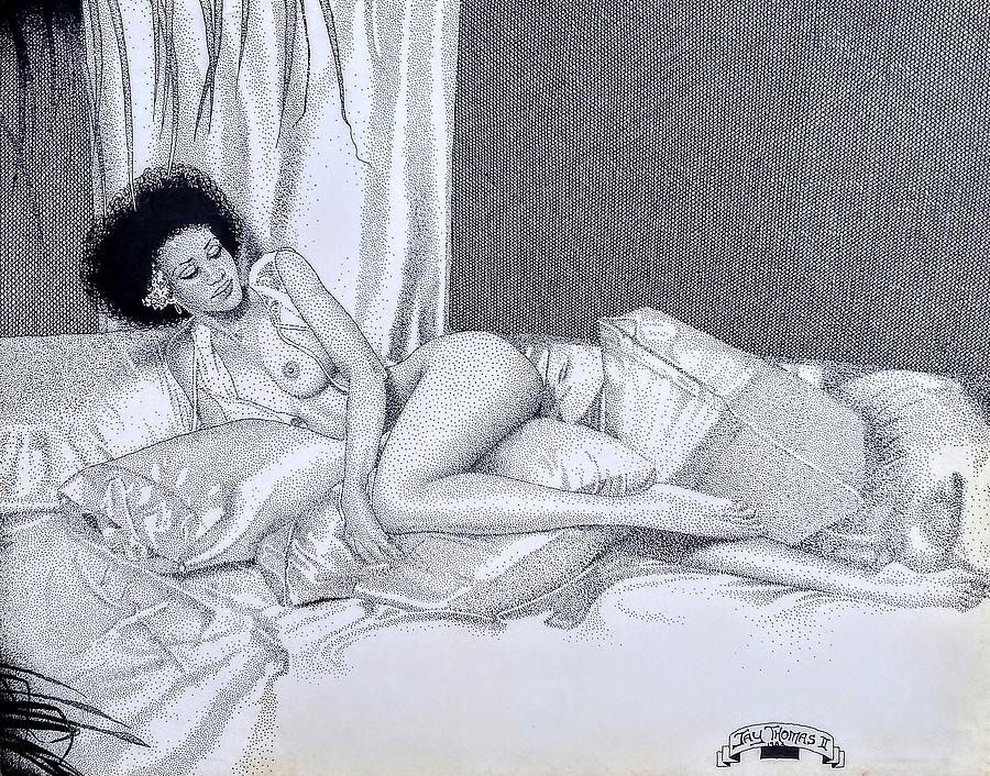 Nude Drawing - Splendor On Satin by Jay Thomas II
