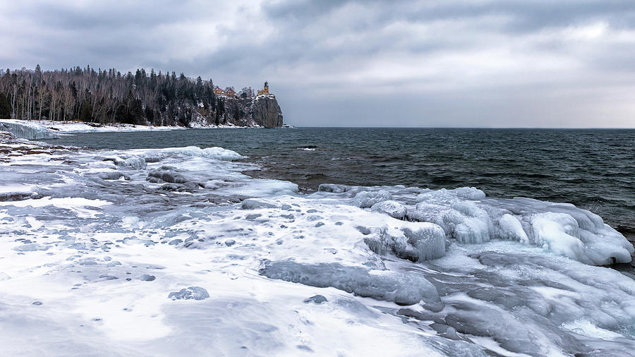 Split Rock on Ice Photograph by Susan Rissi Tregoning