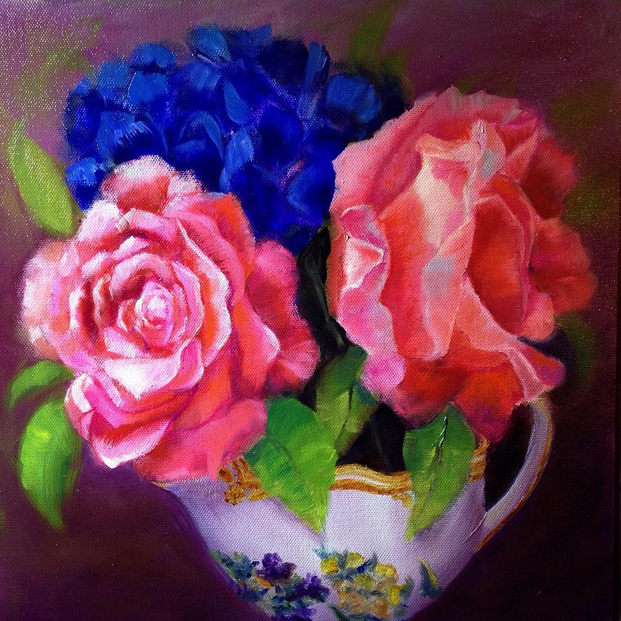 Spode Stafford Flowers Painting by Jan Chesler