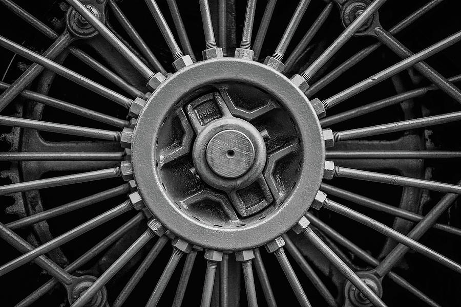 Black And White Photograph - Spokes by Todd Klassy