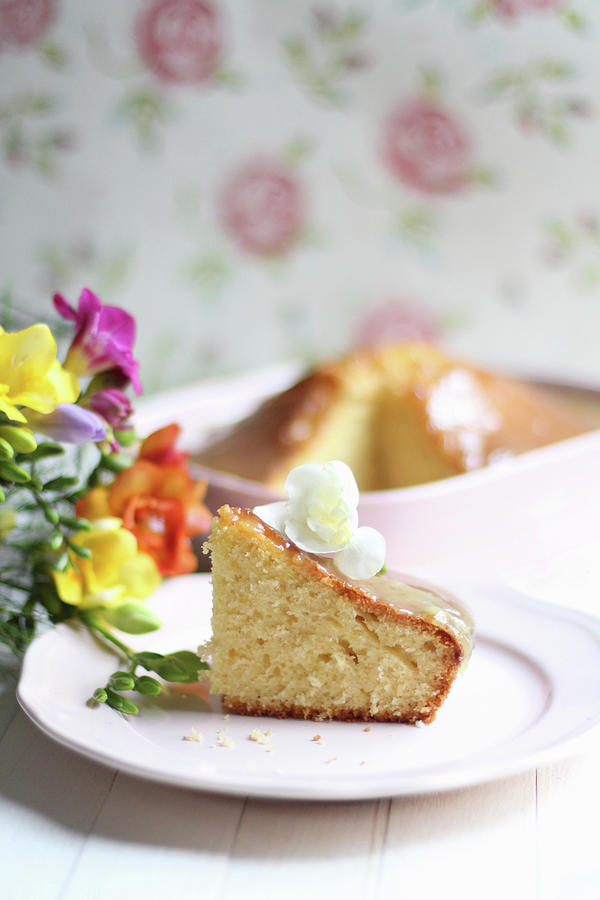 Sponge Cake With Lemon Icing Photograph by Sylvia E.k Photography