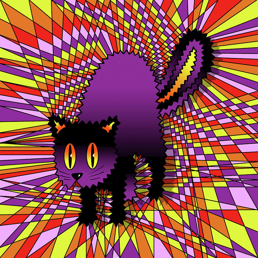 Halloween Digital Art - Spooky Cat by Howie Green