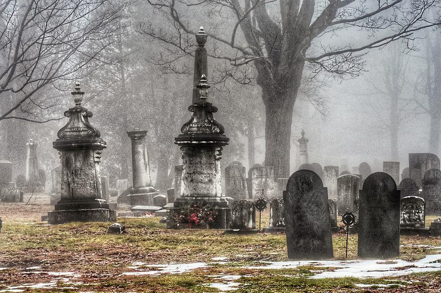 Spooky day in the cemetery  Photograph by Monika Salvan