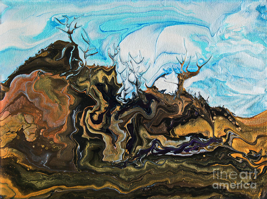 Spooky Desert 5463 Painting by Priscilla Batzell Expressionist Art Studio Gallery