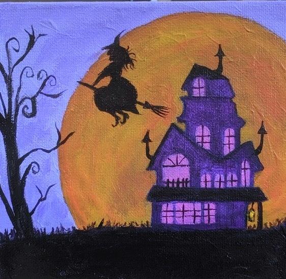 Spooky Night Painting by Gail Friedman
