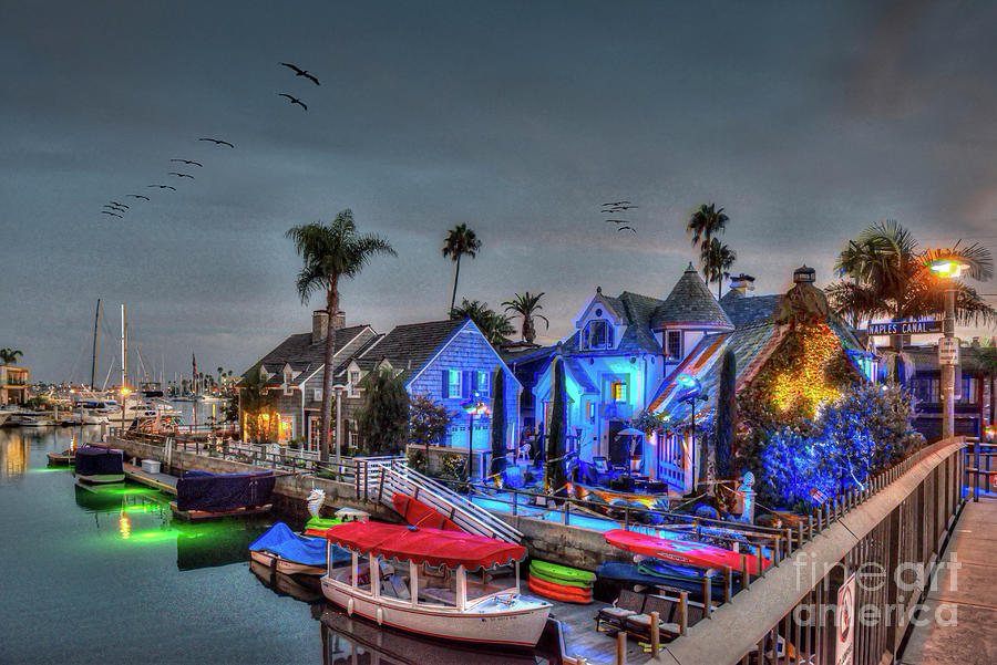 Spooky Night in Naples Canals Photograph by David Zanzinger