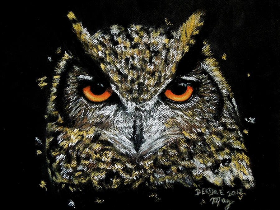 Spooky Owl Painting by Deedee Maz Pixels