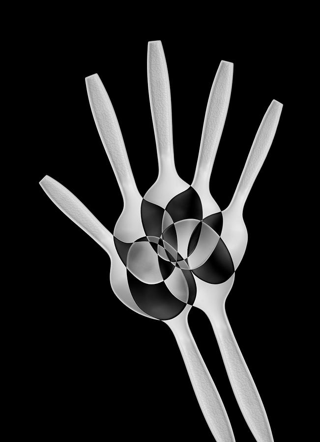 Checkers Photograph - Spoons Abstract: Xray by Jacqueline Hammer