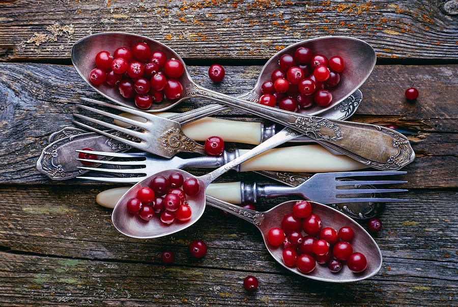Spoons&cranberry Photograph by Aleksandrova Karina