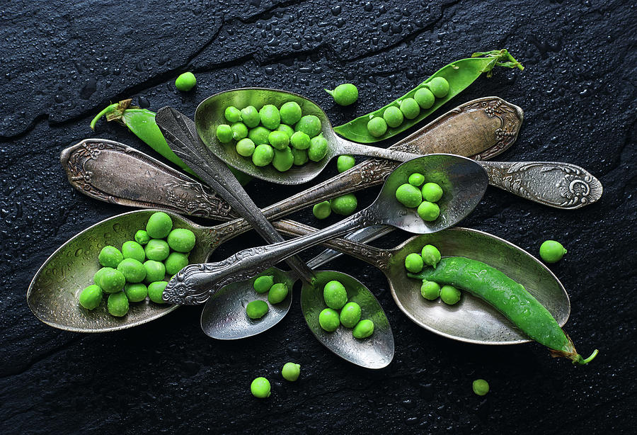 Spoons&green Pea Photograph by Aleksandrova Karina