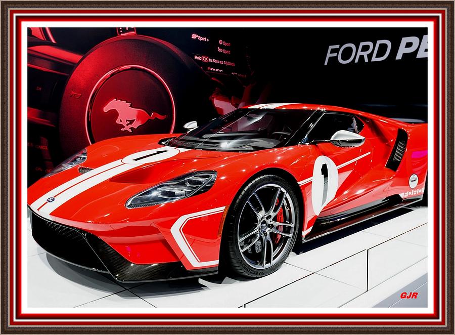 Sports Digital Art - Sports Car Dreams 1 - Ford G T - H Q Photography L A S With Printed Frame.  by Gert J Rheeders