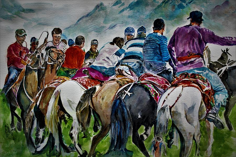 Sports men Painting by Khalid Saeed