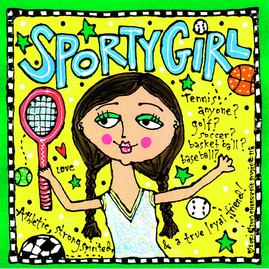 Sporty Girl Painting by Cherry Pie Studios