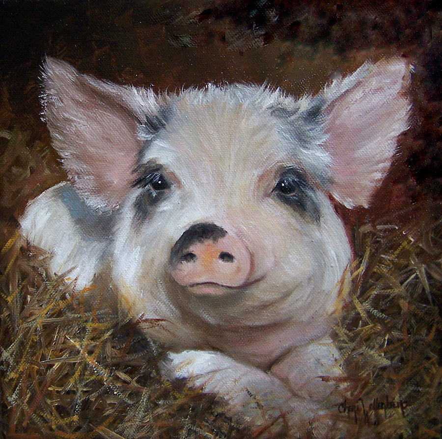 Spot The Little Pig Painting by Cheri Wollenberg