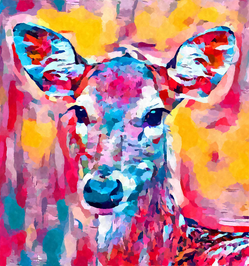 Spotted Deer Painting by Chris Butler