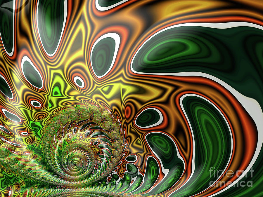 Abstract Digital Art - Spotted Fall Spiral 2 by Elisabeth Lucas