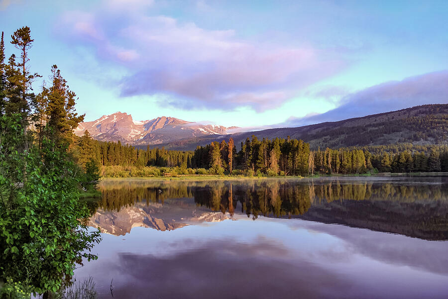 Sprague Lake Mountain Landscape Morning Reflections - Rocky Mountain National Park Photograph