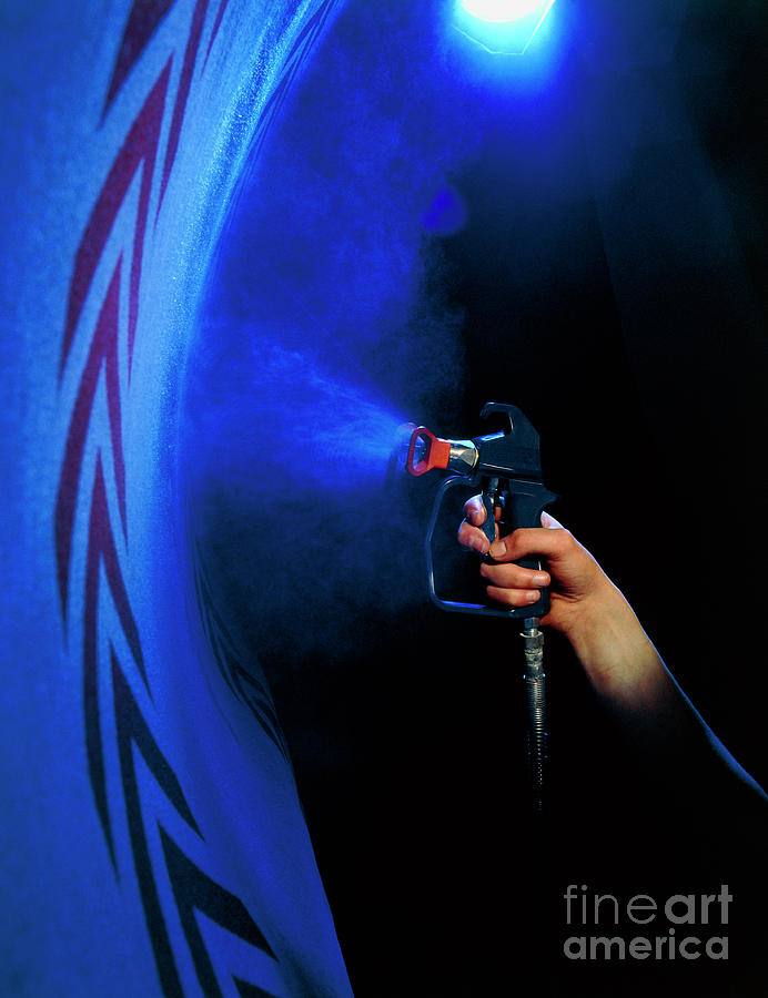 Spraying Fabric Photograph by Science Photo Library Spraying Fabric Photograph by Science Photo Library