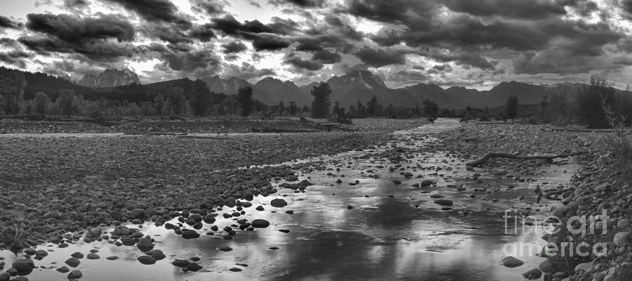 Spread Creek Fiery Panorama Black And White Photograph by Adam Jewell