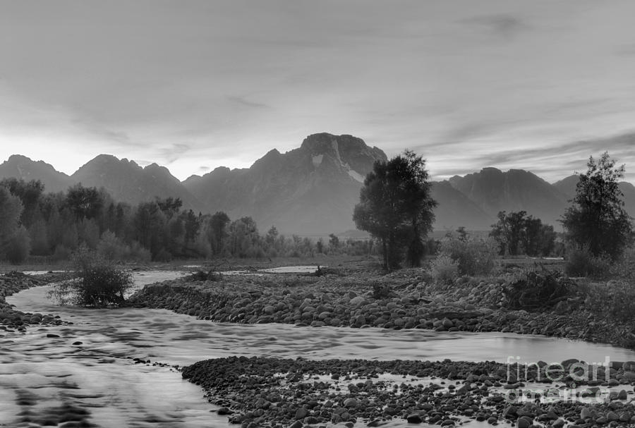 Spread Creek Sunset Black And White Photograph by Adam Jewell