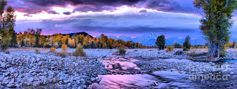 Spread Creek Sunset Storms Panorama Photograph by Adam Jewell