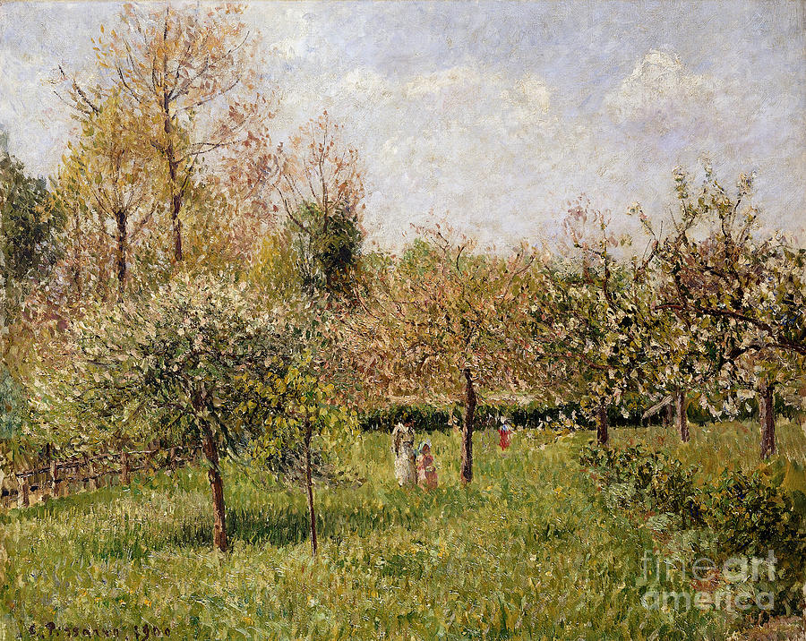 Spring At Eragny; Printemps A Eragny, 1900 Painting by Camille Pissarro