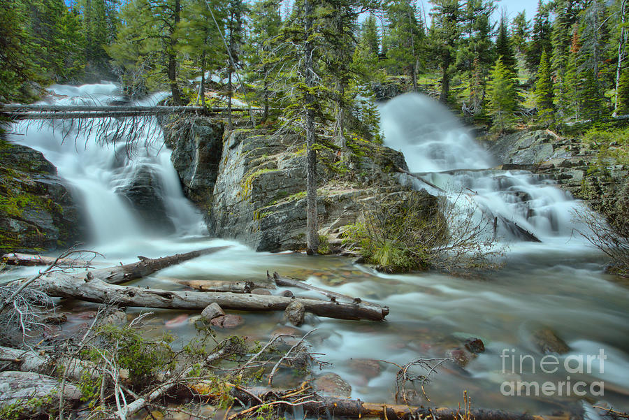 Spring At Glacier Twin Falls Photograph by Adam Jewell