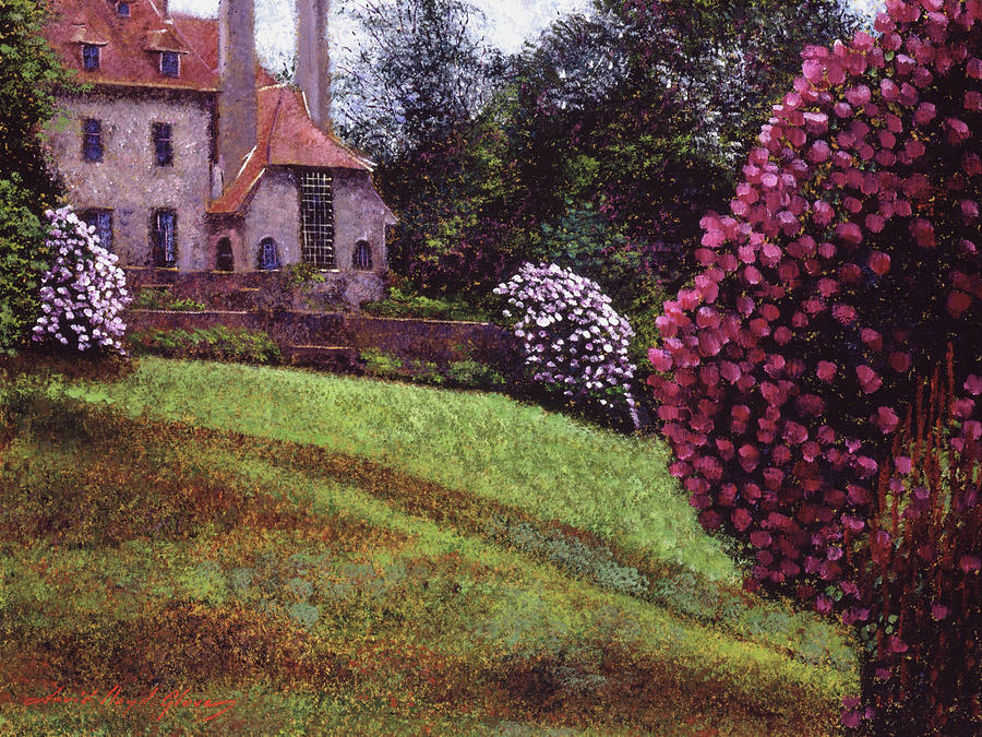 Garden Painting - Spring At The Manor House by David Lloyd Glover