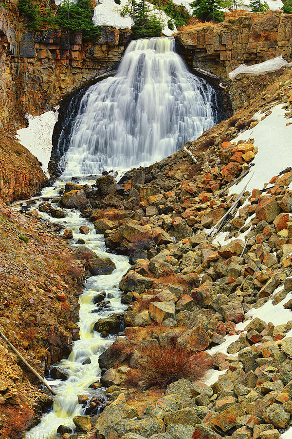 Spring at Yellowstone Rustic Falls Photograph by Greg Norrell