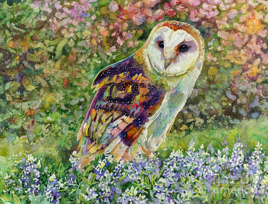 Owl Painting - Spring Attraction by Hailey E Herrera