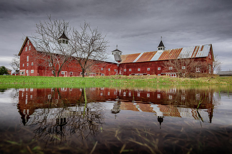 Spring Barn Reflection Alternate Photograph by Tim Kirchoff