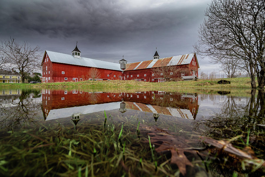 Spring Barn Reflection Photograph by Tim Kirchoff