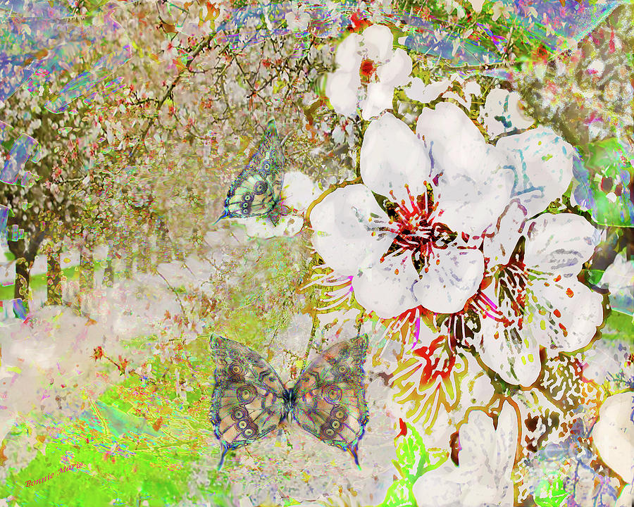 Spring Blossoms and Butterflies Mixed Media by Bonnie Marie