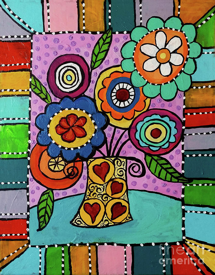Spring Bouquet Painting by Kathy Strauss