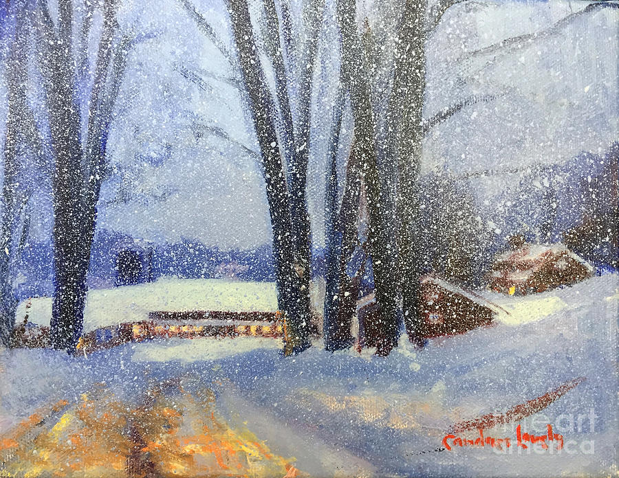 Spring Brook Farm Twilight Painting by Candace Lovely
