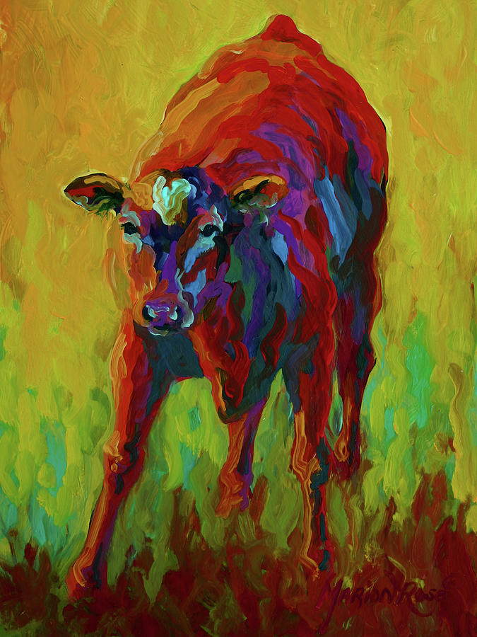 Farm Animals Painting - Spring Calf by Marion Rose