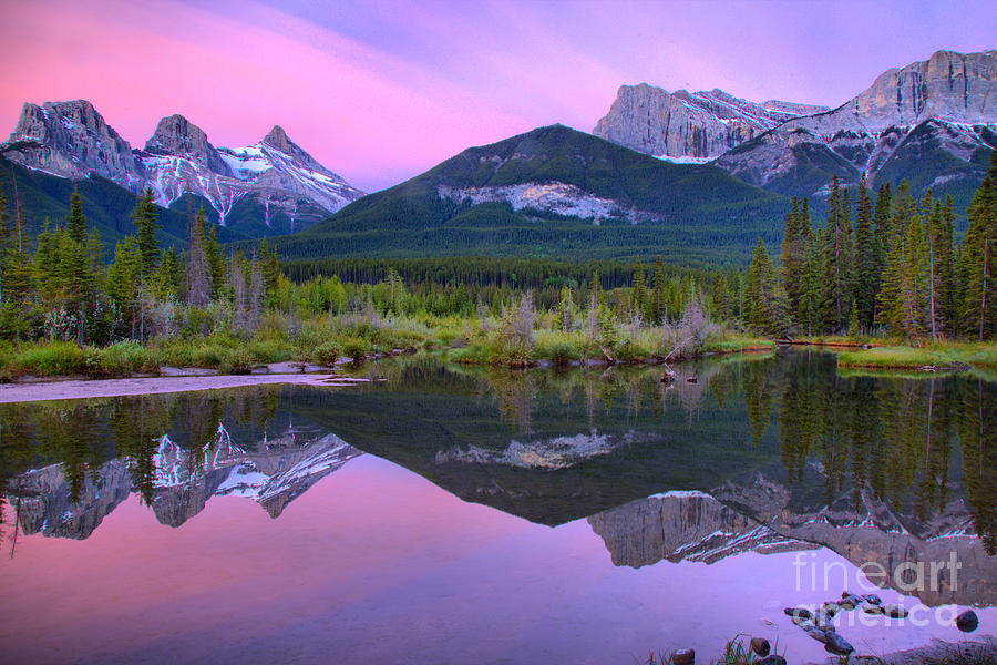 Spring Canmore Mountain Reflections Photograph by Adam Jewell