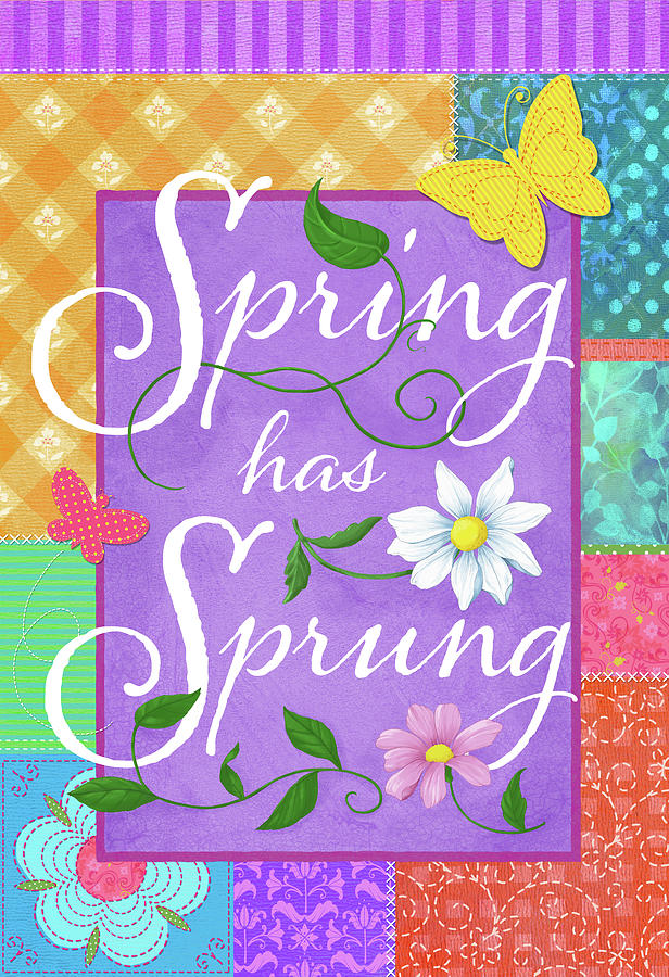 Spring Mixed Media - Spring Flag by Fiona Stokes-gilbert